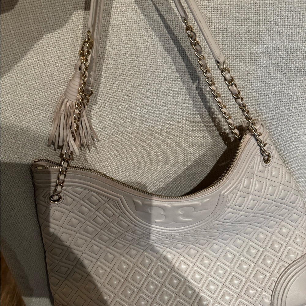 Tory Burch Fleming in pale pink leather - Picture 2 of 7